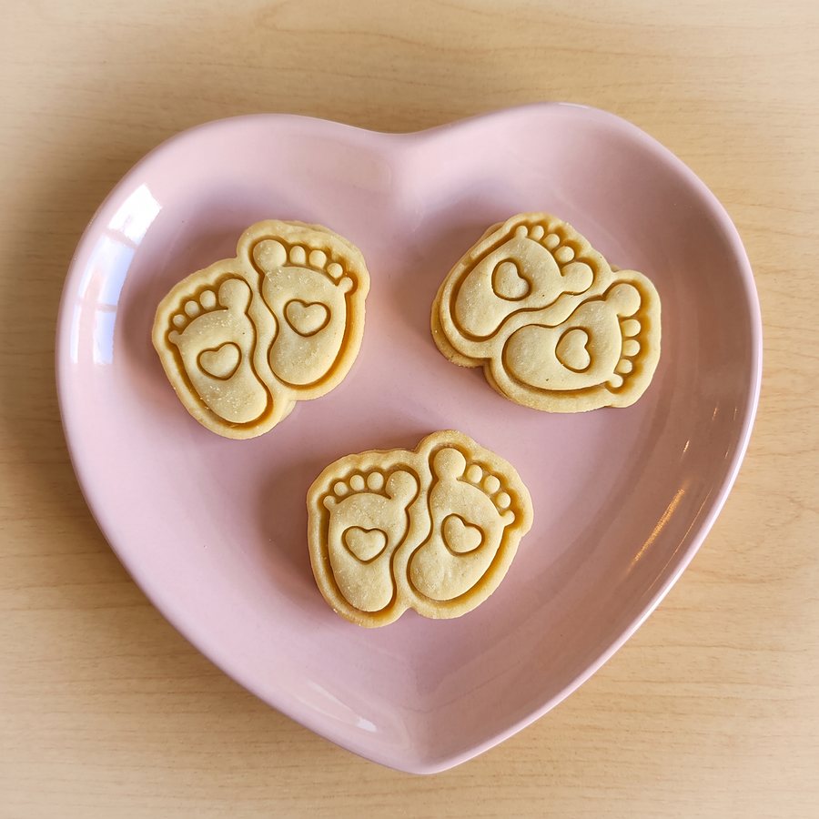 Biscoitos de pezinho e ursinho para cha de bebe